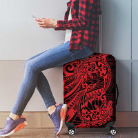 Red Couple Dolphins Maori Polynesian Style Luggage Cover LT9 - Polynesian Pride