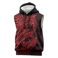 Red Couple Dolphins Maori Polynesian Style Sleeveless Hoodie - Polynesian Pride