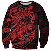 Red Couple Dolphins Maori Polynesian Style Sweatshirt LT9 Unisex Red - Polynesian Pride