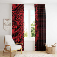 Red Couple Dolphins Maori Polynesian Style Window Curtain LT9 - Polynesian Pride