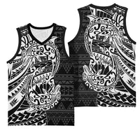 White Couple Dolphins Maori Polynesian Style Basketball Jersey - Polynesian Pride