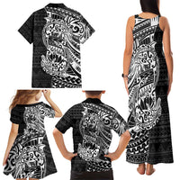 White Couple Dolphins Maori Polynesian Style Family Matching Tank Maxi Dress and Hawaiian Shirt LT9 - Polynesian Pride