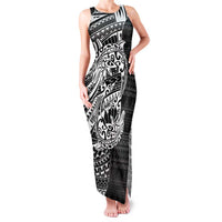 White Couple Dolphins Maori Polynesian Style Family Matching Tank Maxi Dress and Hawaiian Shirt LT9 Mom's Dress White - Polynesian Pride