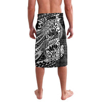 White Couple Dolphins Maori Polynesian Style Lavalava
