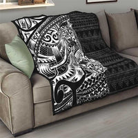 White Couple Dolphins Maori Polynesian Style Quilt