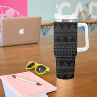 White Couple Dolphins Maori Polynesian Style Tumbler With Handle LT9 - Polynesian Pride