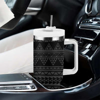 White Couple Dolphins Maori Polynesian Style Tumbler With Handle LT9 - Polynesian Pride
