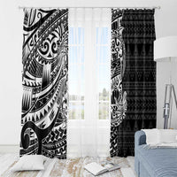 White Couple Dolphins Maori Polynesian Style Window Curtain LT9 - Polynesian Pride
