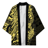 Yellow Couple Dolphins Maori Polynesian Style Kimono - Polynesian Pride