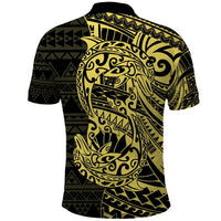 Yellow Couple Dolphins Maori Polynesian Style Polo Shirt