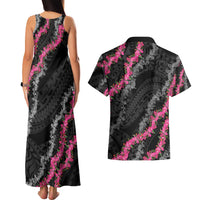 Guam Bougainvillea Lei Couples Matching Tank Maxi Dress and Hawaiian Shirt Chamorro Tribal Pattern LT9 - Polynesian Pride