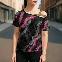 Guam Bougainvillea Lei Cross Shoulder Shirt Chamorro Tribal Pattern LT9 - Polynesian Pride