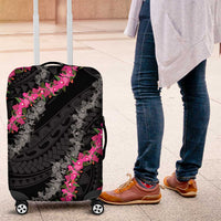 Guam Bougainvillea Lei Luggage Cover Chamorro Tribal Pattern LT9 Black - Polynesian Pride