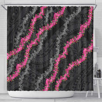 Guam Bougainvillea Lei Shower Curtain Chamorro Tribal Pattern LT9 - Polynesian Pride