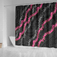 Guam Bougainvillea Lei Shower Curtain Chamorro Tribal Pattern LT9 - Polynesian Pride