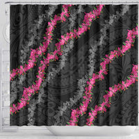Guam Bougainvillea Lei Shower Curtain Chamorro Tribal Pattern LT9 - Polynesian Pride