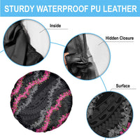 Guam Bougainvillea Lei Spare Tire Cover Chamorro Tribal Pattern