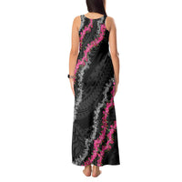 Guam Bougainvillea Lei Tank Maxi Dress Chamorro Tribal Pattern
