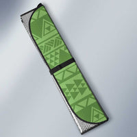 Hawaii Molokai Island Kukui Nut Flowers Auto Sun Shade Tribal Kakau Pattern - Polynesian Pride