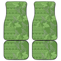 Hawaii Molokai Island Kukui Nut Flowers Car Mats Tribal Kakau Pattern
