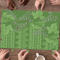 Hawaii Molokai Island Kukui Nut Flowers Puzzle Tribal Kakau Pattern - Polynesian Pride