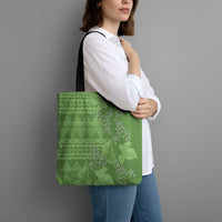Hawaii Molokai Island Kukui Nut Flowers Tote Bag Tribal Kakau Pattern - Polynesian Pride