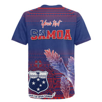 Custom Samoa 1962 Independence Day Custom Rugby Jersey Manuia le Aso Tuto'atasi Ula Nifo Blue Art