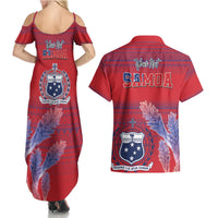 Custom Samoa 1962 Independence Day Custom Couples Matching Summer Maxi Dress and Hawaiian Shirt Manuia le Aso Tuto'atasi Ula Nifo Red Art LT9 - Polynesian Pride