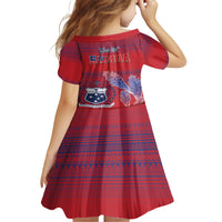 Custom Samoa 1962 Independence Day Custom Kid Short Sleeve Dress Manuia le Aso Tuto'atasi Ula Nifo Red Art