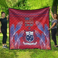 Custom Samoa 1962 Independence Day Custom Quilt Manuia le Aso Tuto'atasi Ula Nifo Red Art
