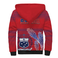 Custom Samoa 1962 Independence Day Custom Sherpa Hoodie Manuia le Aso Tuto'atasi Ula Nifo Red Art LT9 - Polynesian Pride