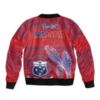 Custom Samoa 1962 Independence Day Custom Sleeve Zip Bomber Jacket Manuia le Aso Tuto'atasi Ula Nifo Red Art