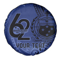Custom Samoa 62nd Manuia le Aso Tuto'atasi Spare Tire Cover Samoan Tatau Blue Art
