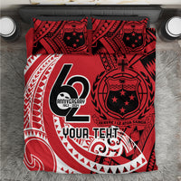 Custom Samoa Manuia le 62 Tausaga O le Tuto’atasi Bedding Set Samoan Tatau Red Art