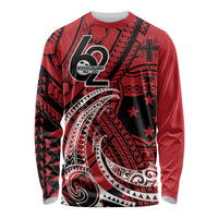 Custom Samoa Manuia le 62 Tausaga O le Tutoatasi Long Sleeve Shirt Samoan Tatau Red Art LT9 Unisex Red - Polynesian Pride
