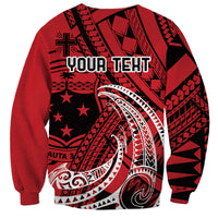 Custom Samoa Manuia le 62 Tausaga O le Tuto’atasi Sweatshirt Samoan Tatau Red Art