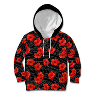 Polynesian Pride Hawaii Style With Hibiscus Kid Hoodie Black LT9 Hoodie Black - Polynesian Pride