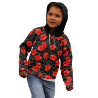 Polynesian Pride Hawaii Style With Hibiscus Kid Hoodie Black LT9 - Polynesian Pride