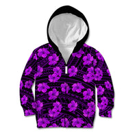 Polynesian Pride Hawaii Style With Hibiscus Kid Hoodie Purple LT9 Zip Hoodie Purple - Polynesian Pride