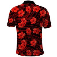 Polynesian Pride Hawaii Style With Hibiscus Polo Shirt Red LT9 - Polynesian Pride