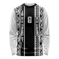 Custom New Zealand Football White Fern Supporter Long Sleeve Shirt LT9 Unisex Black - Polynesian Pride
