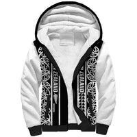 Custom New Zealand Football White Fern Supporter Sherpa Hoodie LT9 Unisex Black - Polynesian Pride