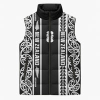 Custom New Zealand Football White Fern Supporter Sleeveless Puffer Jacket