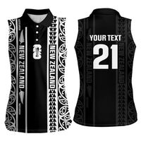 Custom New Zealand Football White Fern Supporter Women Sleeveless Polo Shirt LT9 - Polynesian Pride