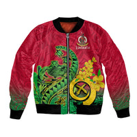 Vanuatu Islands Bomber Jacket Polynesian Tattoo and Sea Turtle LT9 Unisex Green - Polynesian Pride