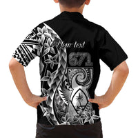 671 Guam Personalised Family Matching Off The Shoulder Long Sleeve Dress and Hawaiian Shirt Latte Stone Tribal LT9 - Polynesian Pride