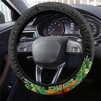 671 Guam Personalised Steering Wheel Cover Latte Stone and Tropical Flowers