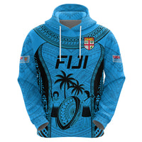 Custom Fiji Rugby Hoodie Go Champions World Cup 2023 Tapa Unique Blue Vibe LT9 - Polynesian Pride