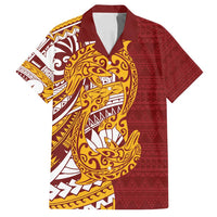 Couple Dolphins Maori Motif Family Matching Off Shoulder Short Dress and Hawaiian Shirt - Polynesian Pride