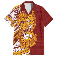 Couple Dolphins Maori Motif Family Matching Short Sleeve Bodycon Dress and Hawaiian Shirt - Polynesian Pride